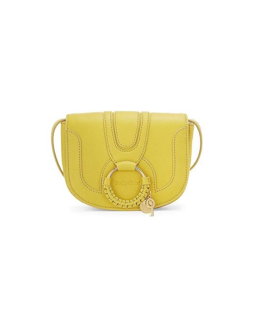 See By Chloé Mini Hana Leather Saddle Bag in Yellow | Lyst