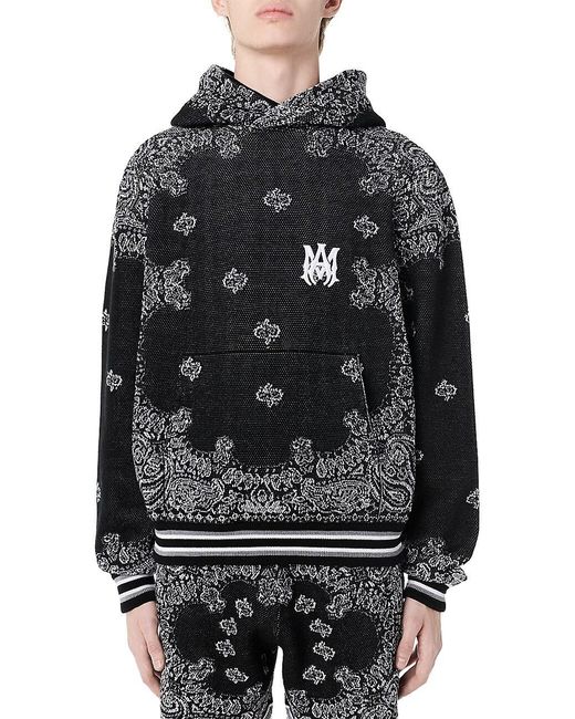 Amiri Bandana Cashmereblend Hoodie in Gray for Men Lyst