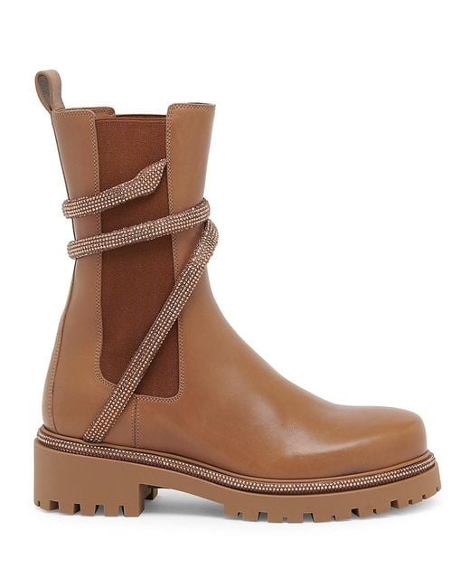 rene caovilla embellished biker leather boots
