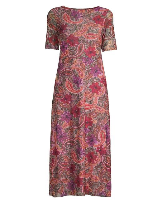 Johnny Was Haley Printed Midi Dress In Purple Lyst