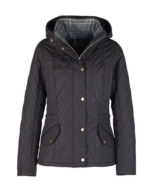 Barbour Synthetic Millfire Quilted Hooded Jacket in Black | Lyst