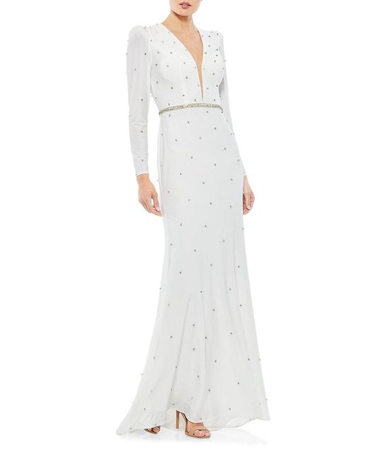 mac duggal column gown