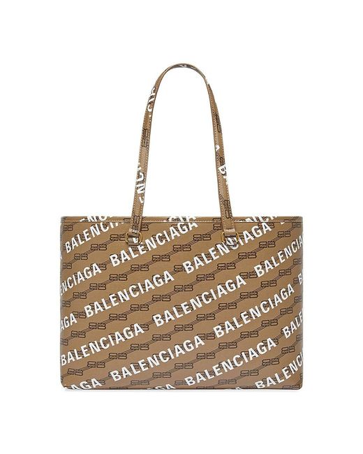 Balenciaga Signature Medium East West Shopper Bag Bb Monogram Coated ...