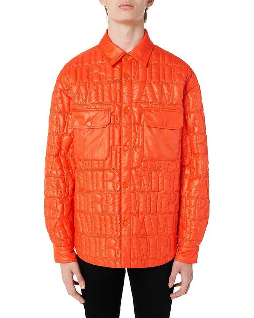 Amiri Synthetic Quilted Logo Overshirt in Orange for Men - Lyst