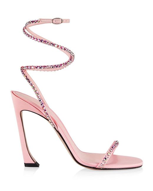 Piferi New Heights Fade Crystal-embellished Ankle-wrap Sandals in Pink ...