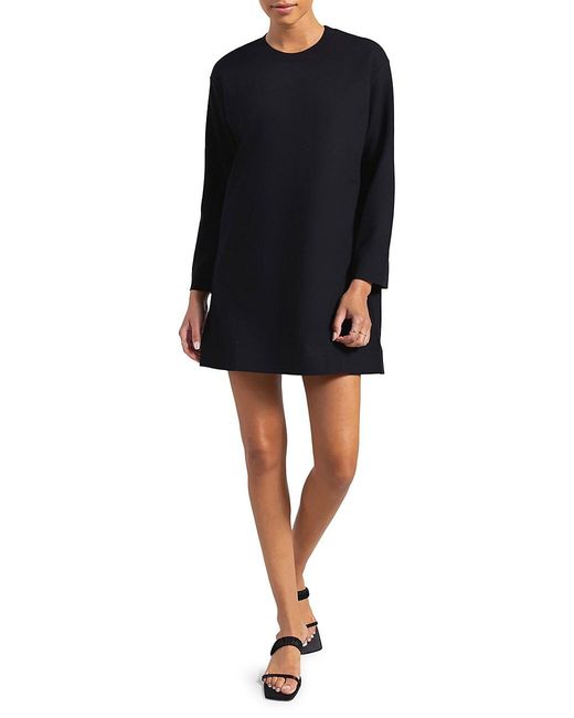 Leset Synthetic Rio Oversized Crewneck Tunic Dress in Black | Lyst
