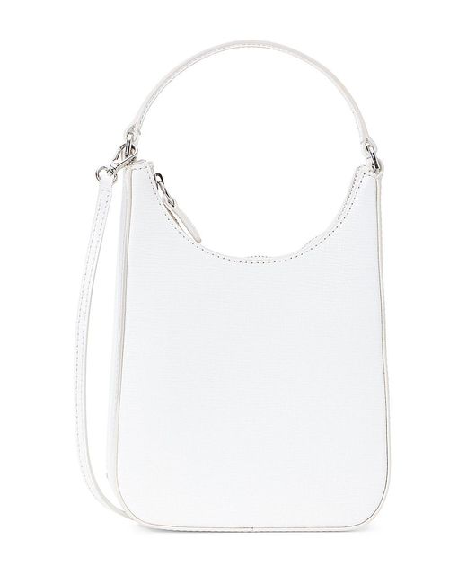 STAUD Alec Mini Leather Tophandle Bag in White Lyst