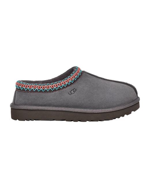 UGG Tasman Pure Suede Slippers in Dark Grey (Gray) Lyst