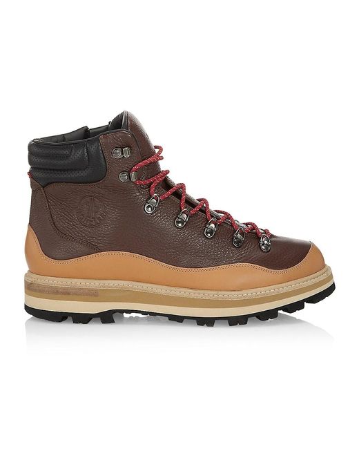 Moncler Peka Trek Leather Hiking Boots in Brown for Men | Lyst