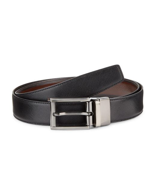 Saks Fifth Avenue Collection Reversible Leather Belt in Black Brown (Black) for Men - Lyst