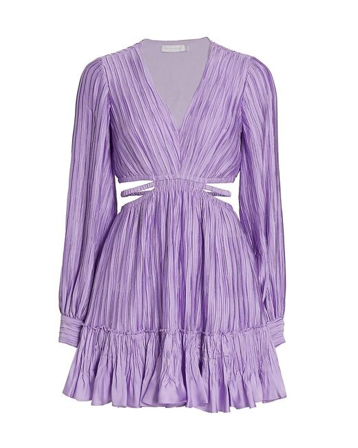Jonathan Simkhai Synthetic Londyn Mushroom Pleat Mini Dress in Lavender ...