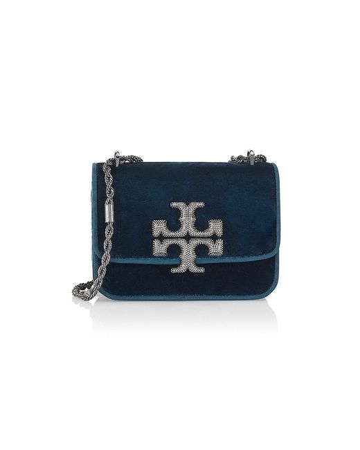 Tory Burch Eleanor Small Velvet Shoulder Bag in Blue Lyst