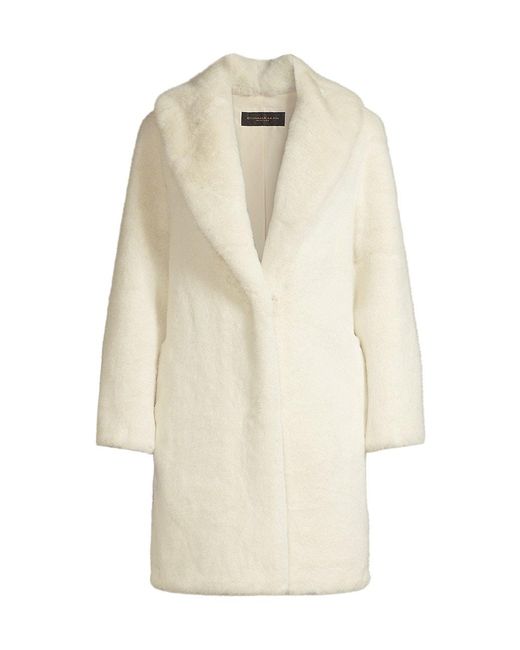 Donna Karan Oversized Faux Fur Coat in White (Natural) | Lyst
