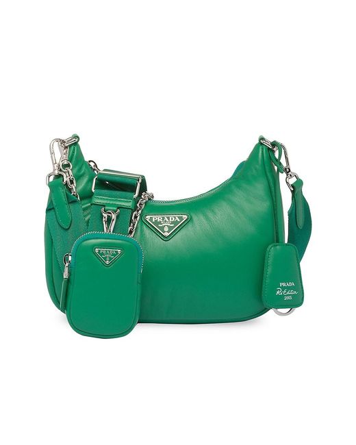 Prada Padded Nappa Leather Reedition 2005 Shoulder Bag in Green Lyst