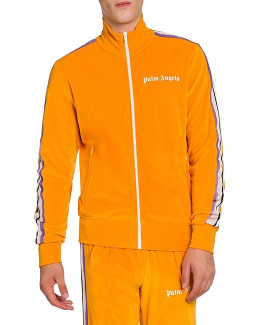 palm angels tracksuit black and orange