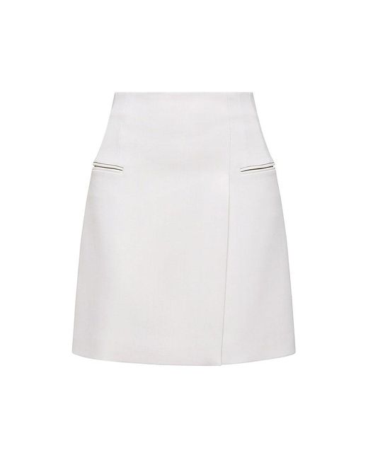 Scanlan Theodore Tailored Mini Wrap Skirt in White | Lyst