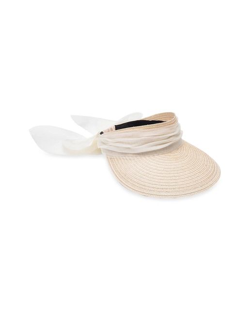Eugenia Kim Cotton Ricky Organza-trimmed Visor in Natural | Lyst