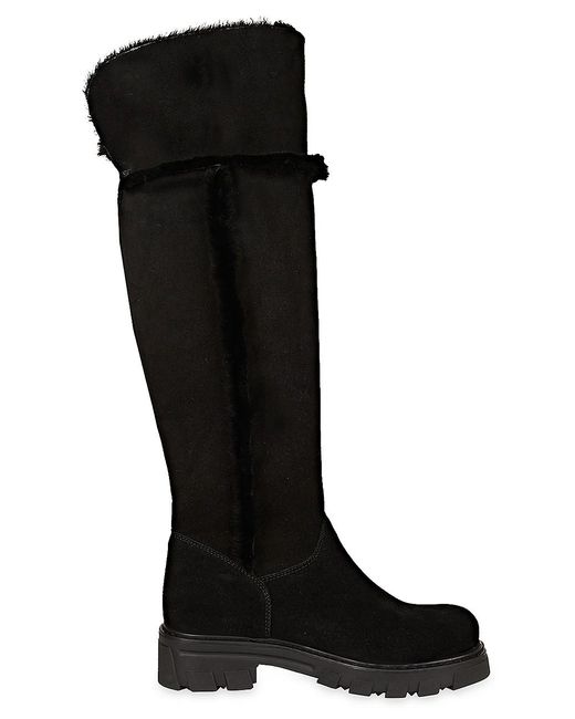 La Canadienne Tamy Shearling & Suede Tall Boots in Black | Lyst