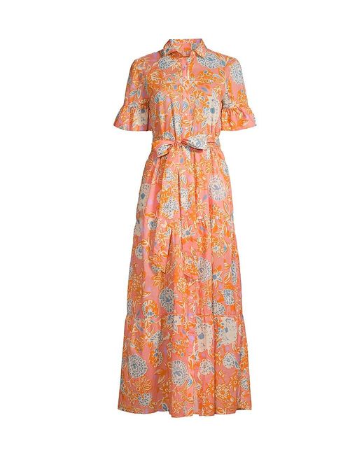 Birds Of Paradis Martine Cotton Maxi-dress in Orange | Lyst