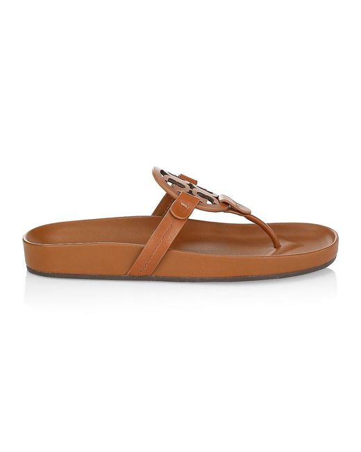 tory burch miller cloud leather thong slides