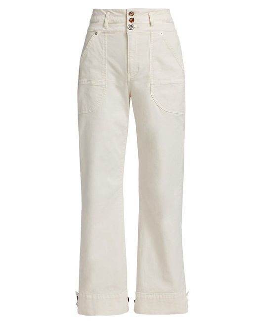 Veronica Beard Denim Marley High-rise Twill Convertible Wide Jeans | Lyst