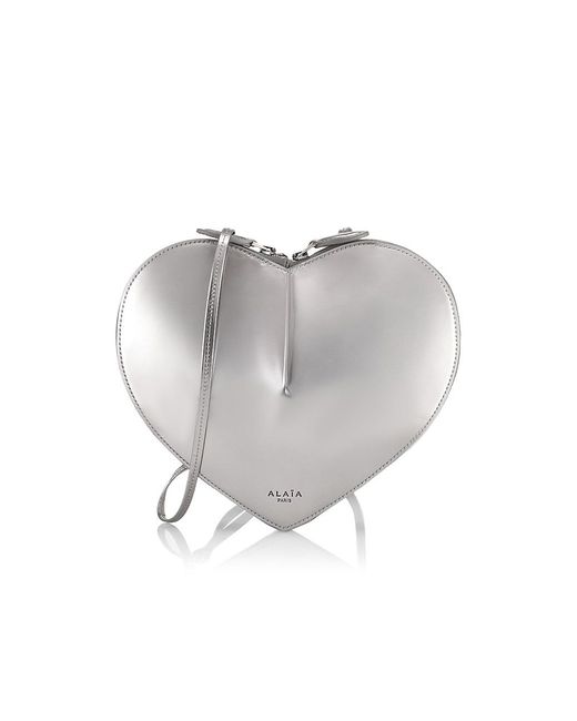Alaïa Heart Metallic Leather Shoulder Bag | Lyst