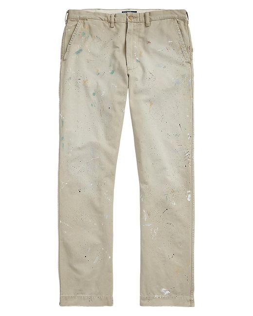 Polo Ralph Lauren Paintsplatter Salinger Chino Pants in Natural for