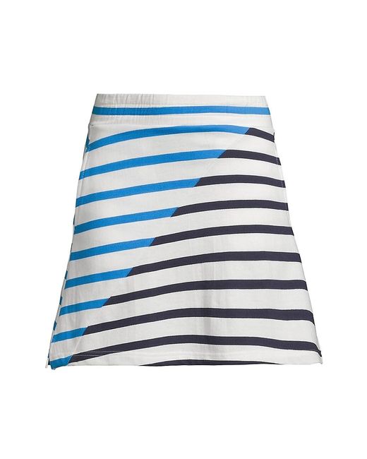 Addison Bay Whaler Two-tone Stripe Cotton Miniskirt in White Navy (Blue) | Lyst