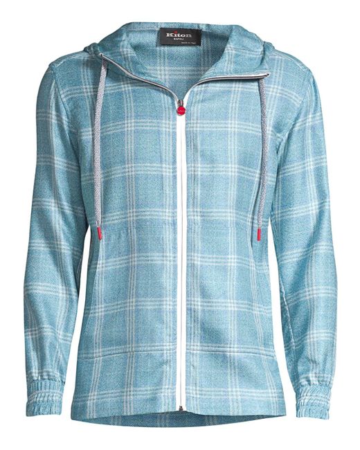 plaid zip up hoodie