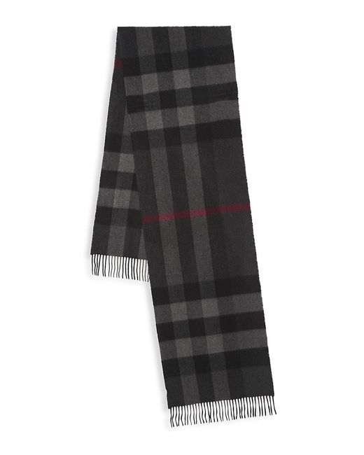 Burberry Cashmere Mega Check Scarf in Charcoal (Black) for Men | Lyst