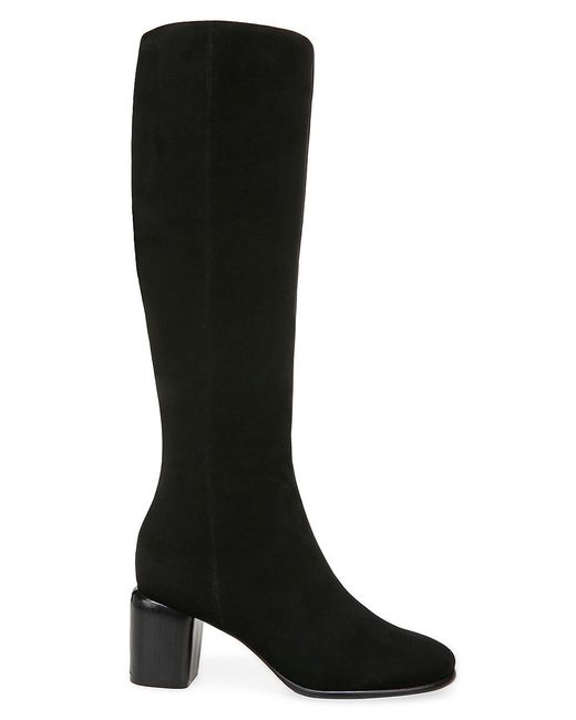 Vince Maggie Suede Tall Boots in Black | Lyst