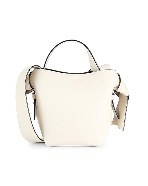 Acne White Mini Leather Top Handle Bag