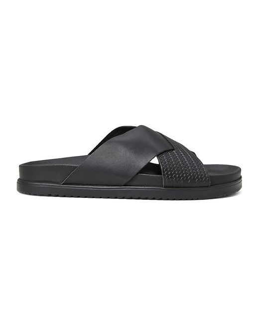 Bruno Magli Black Beau Crisscross Leather Sandals for men