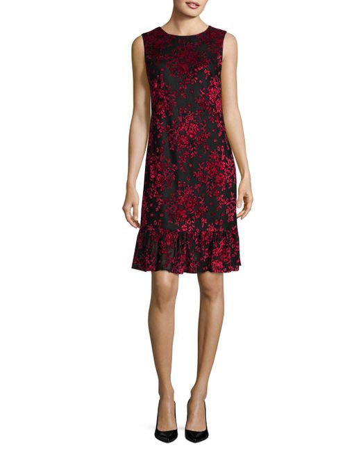 Lyst - Karl Lagerfeld Floral Dress in Red - Save 11%