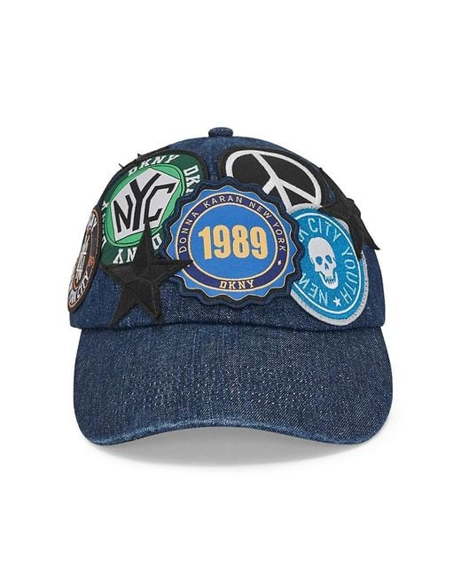 DKNY Blue Denim Patch Baseball Cap