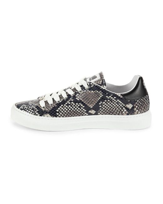 Class Roberto Cavalli Multicolor Python Embossed Leather Low Top Sneakers for men