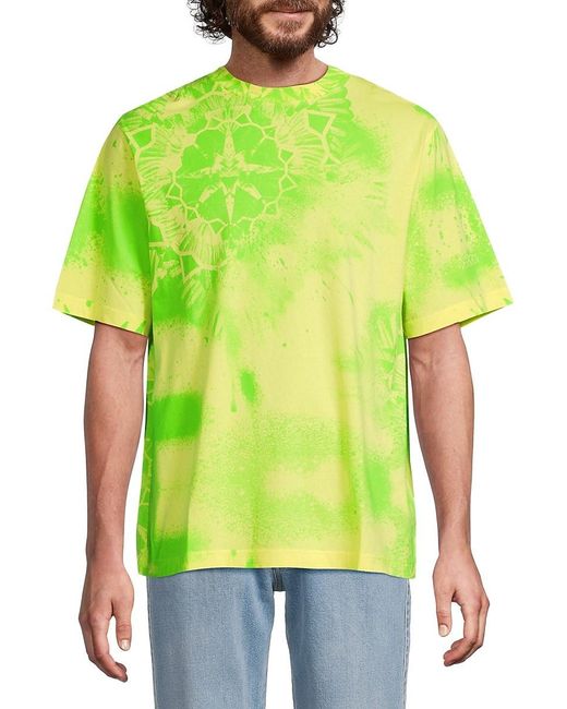 Marcelo Burlon Green Tie-Dye Cotton T-Shirt for men