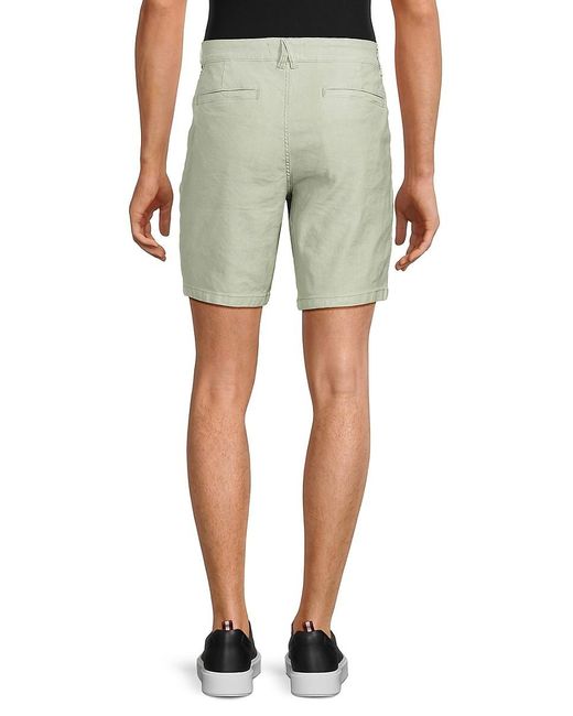 Hudson Green Flat Front Linen Blend Chino Shorts for men