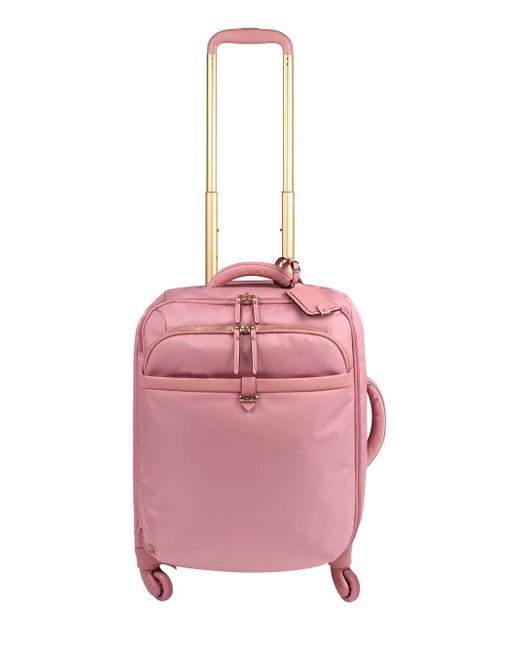 Lipault Pink Plume Avenue Spinner Carry-on Suitcase