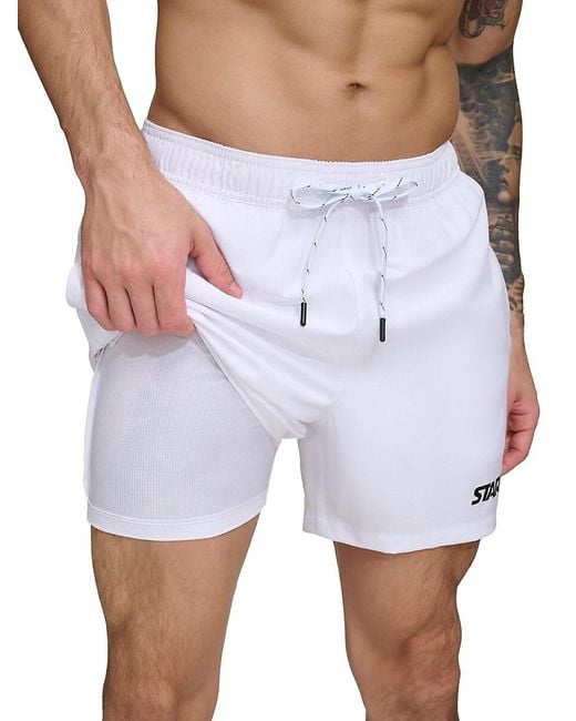 Starter Red Regular Fit Drawstring Shorts for men