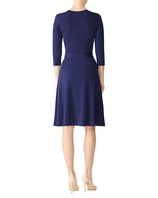 Leota Solid Faux Wrap Dress in Blue Lyst UK