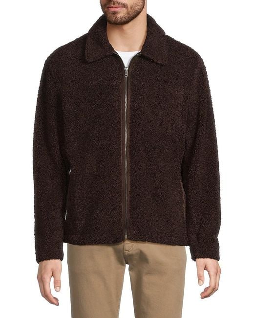 Vince Black Fuzzy Solid Jacket for men