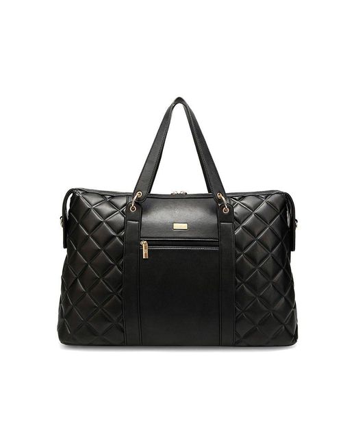 Badgley Mischka Vegan Leather Weekender Tote in Black Lyst
