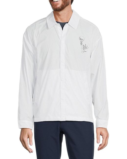 J.Lindeberg White Dex Point Collar Golf Jacket for men