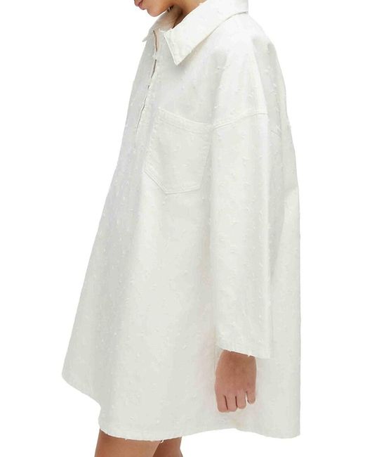 Nocturne White Oversized Denim Minidress