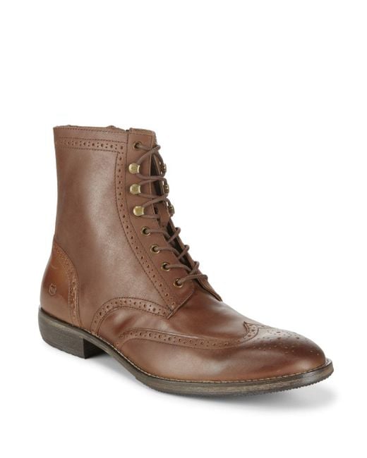 Andrew Marc Brown Hillcrest Wingtip Leather High-top Boots for men