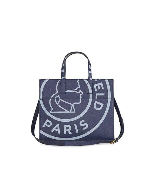 Karl Lagerfeld Blue Tote Nouveau Large Tote