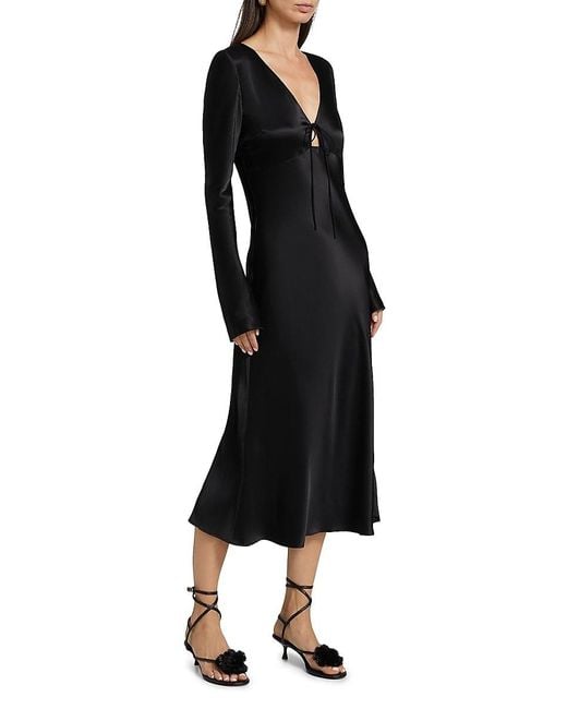 Rails Black Amanda Satin Crepe Midi-dress
