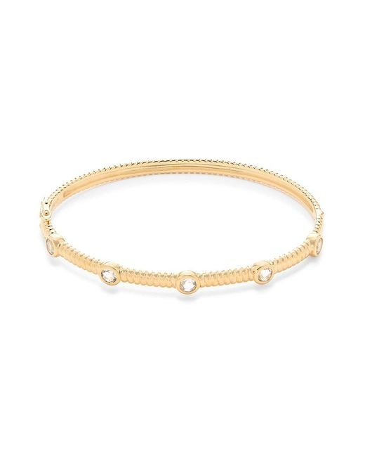 Effy ENY White 14K Goldplated Sterling & Topaz Bangle Bracelet