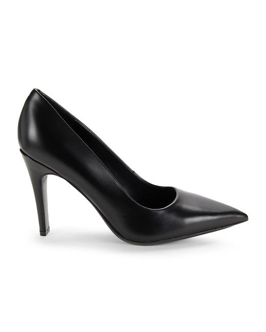 Calvin Klein Black Dessia 85Mm Point Toe Leather Pumps